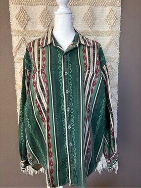 MOTTO Vintage 1990s Western Button Down Shirt Men’s Size Large